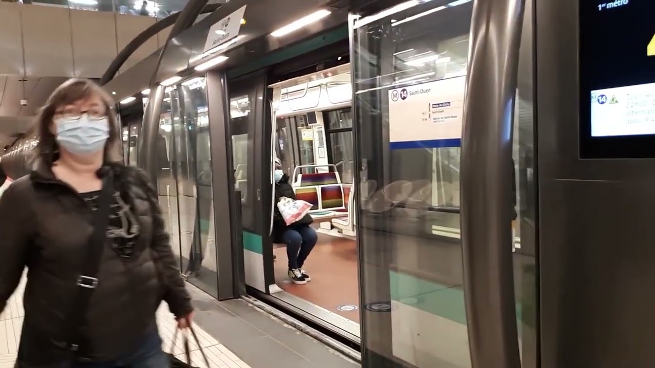 Paris Métro ligne 14 (MP73 + MP59 + MP05) Porte de Clichy