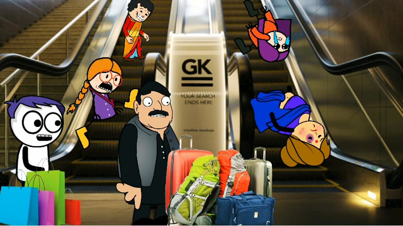 ஓடும் படிக்கட்டு🏃‍♂🛤 விழுந்தா கால் கட்டு🧑‍🦽🧶🤣| kanyakumari cartoon creator | kumari | poomari comedy