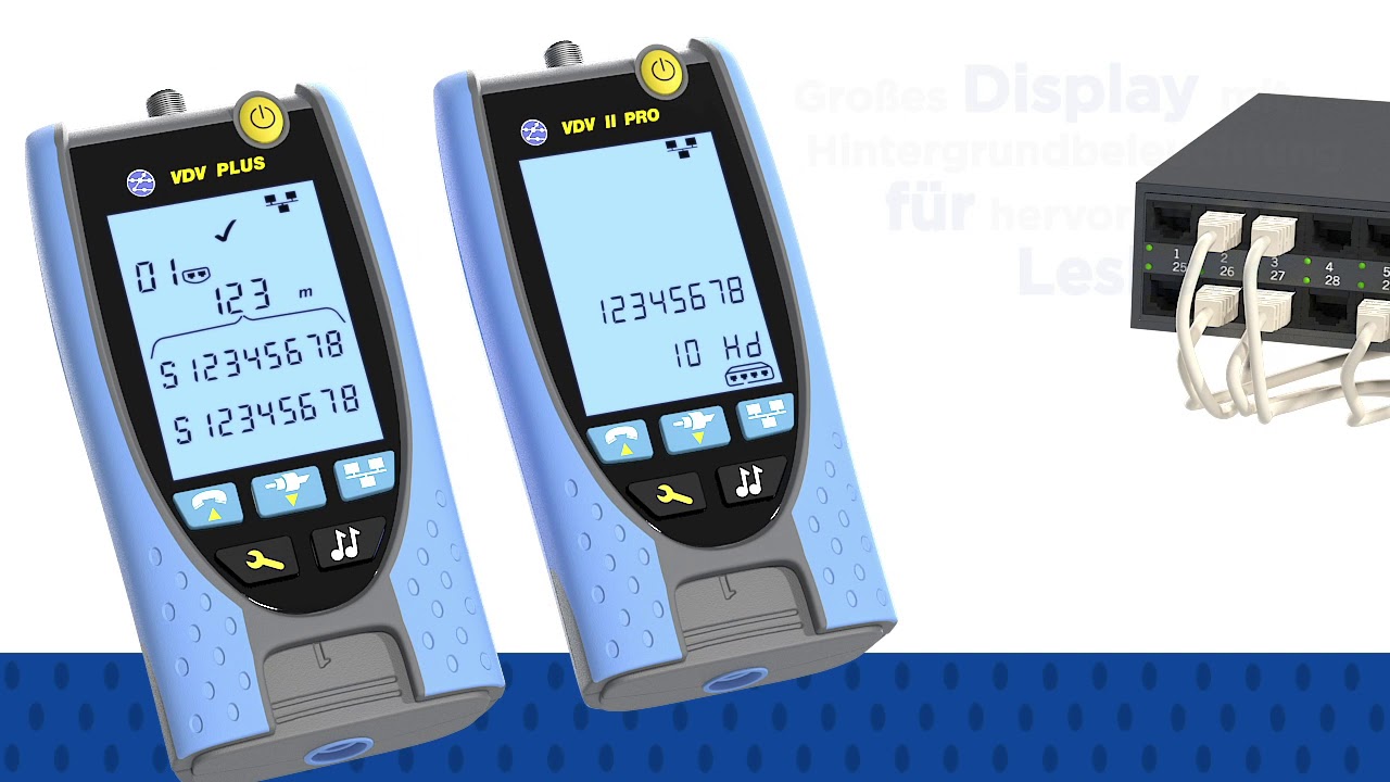 VDV II Tester für Sprach-, Daten- und Videoleitungen (DE)
