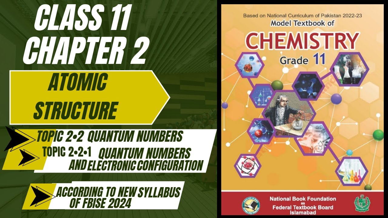 Chemistry|Class 11|Chapter2|Atomic Structure|Quantum Numbers|Electronic Configuration|Fbise|2024|nbf