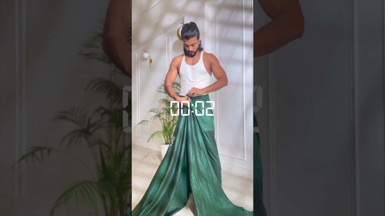 Draped in 19sec after 20min 🤣 #dhoti #saree #draping