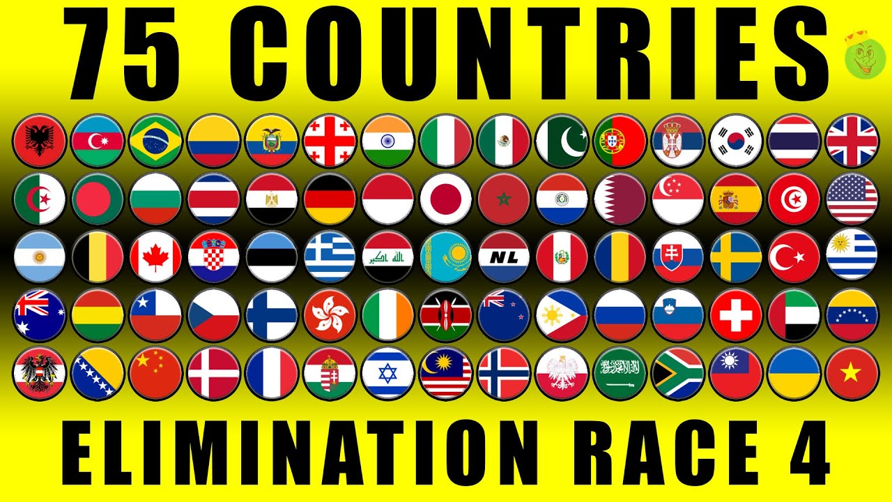 75 Countries Elimination Marble Race in Algodoo Ep. 4 \ Marble Race King
