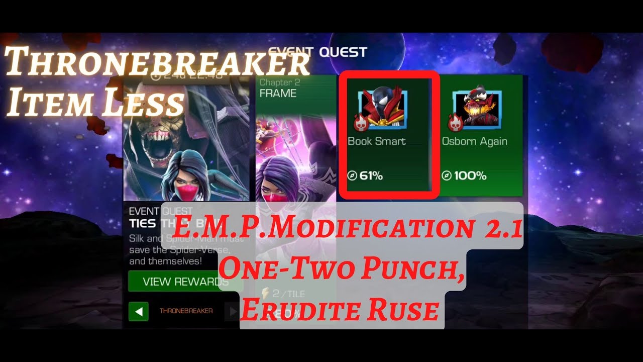 MCOC | EQ 2.1 | E.M.P.Modification | Book Smart | TIES THAT BIND | TB| Item less|