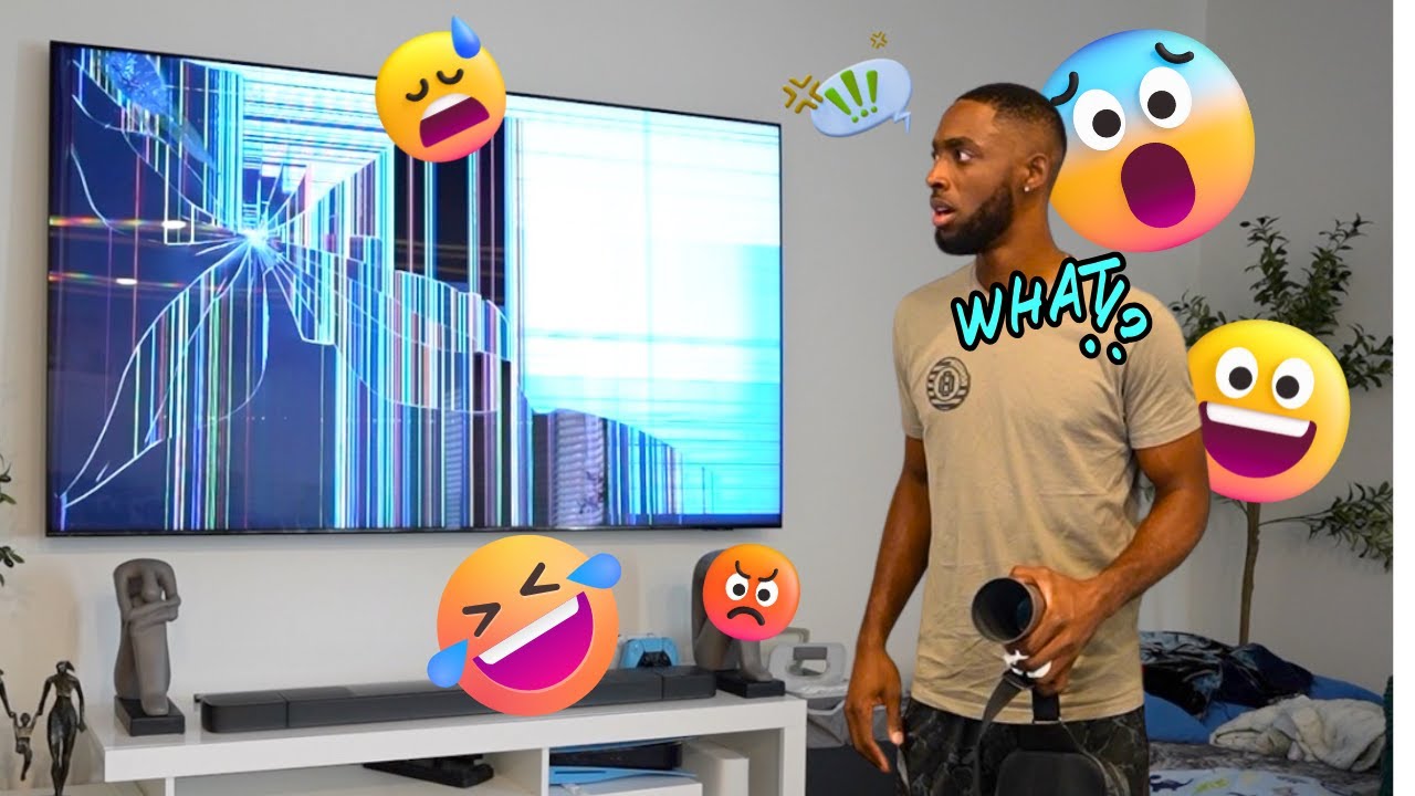 Hilarious Prank on Husband with 'Cracked' TV