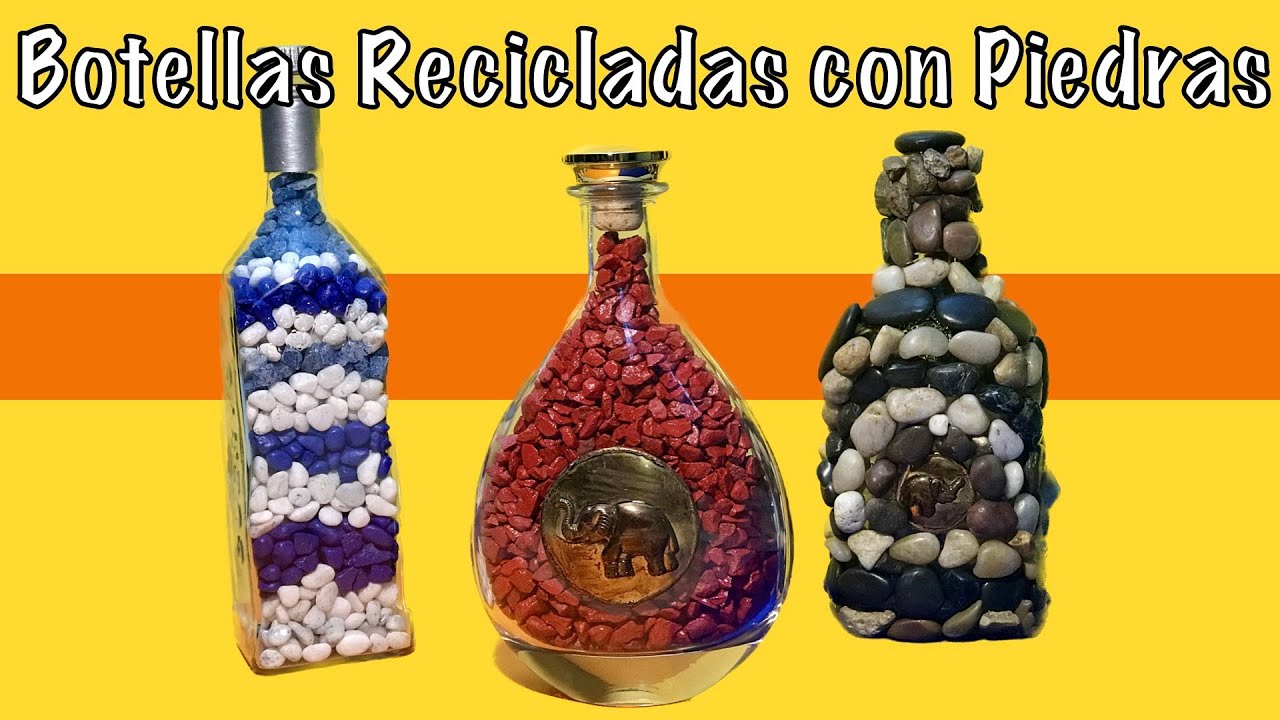 Botellas Decorativas Con Piedras 🍾 | Decorative Bottles With Stones