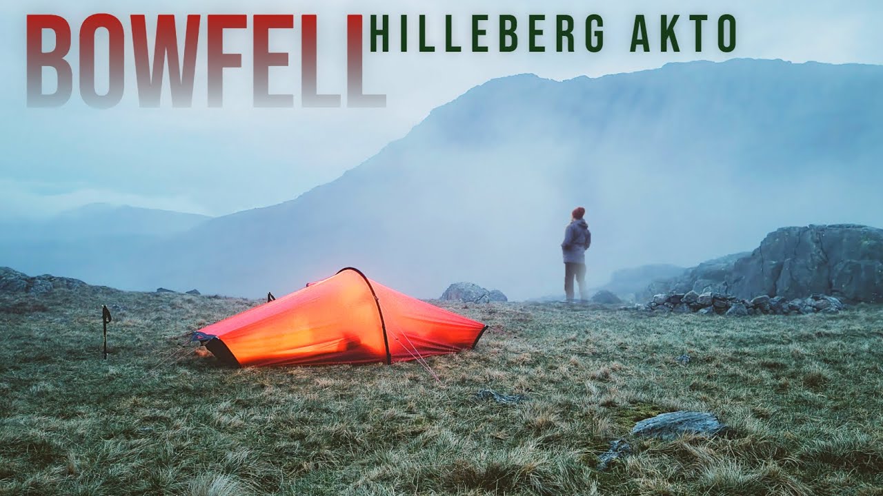 Solo Wild Camping In The Rain - Bowfell Lake District UK - Hilleberg Akto