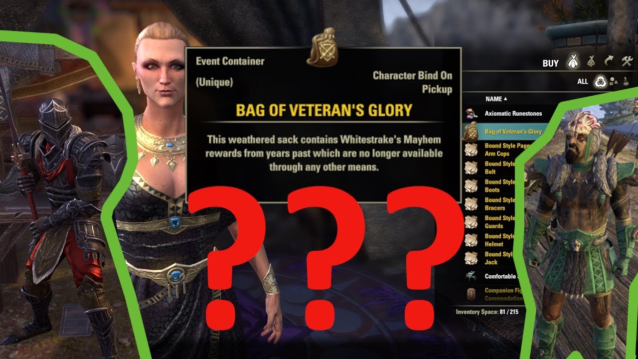 ESO | What's in the Bag of Veteran's Glory from Whitestrake's Mayhem?