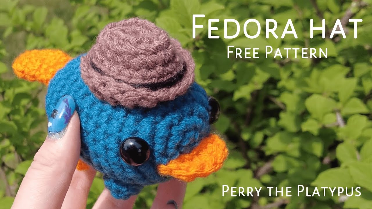 Perry the Platypus' Fedora Hat (Free Crochet Pattern)