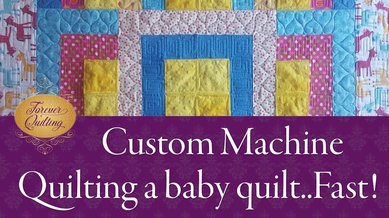 Custom Machine Quilting a baby quilt on a Longarm