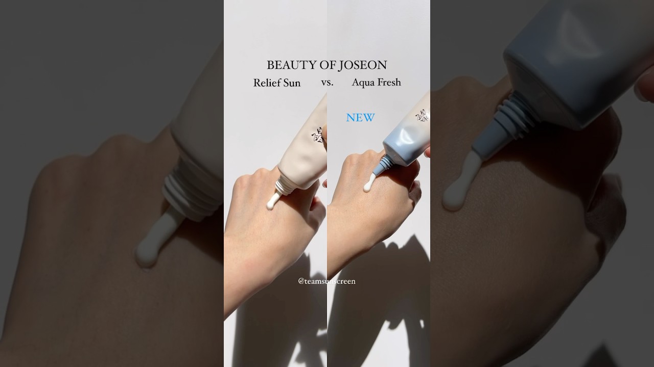 BEAUTY OF JOSEON RELIEF SUN NEW AQUA FRESH SUNSCREEN TEXTURE COMPARISON #kbeauty #sunscreen #spf