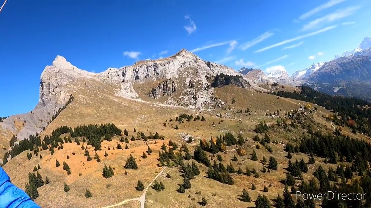 Décollage parapente de Varan a Passy Haute Savoie Mont Blanc
