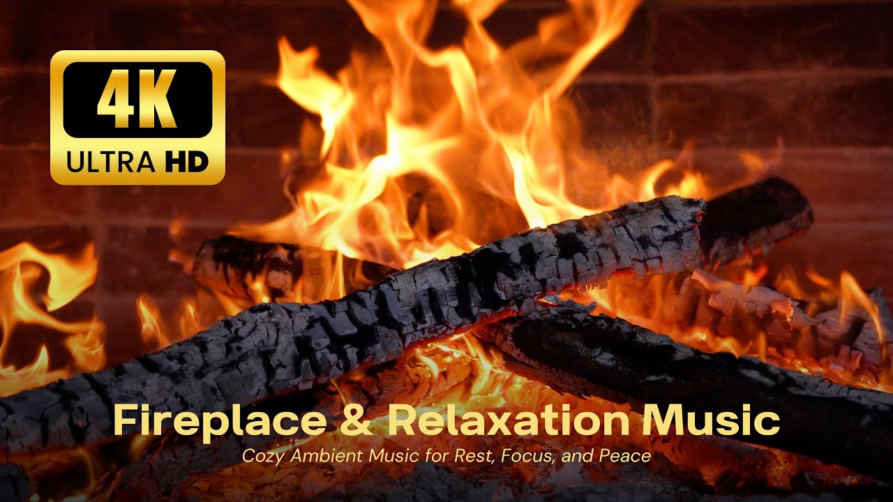 🔥 Cozy Fireplace 4K (12 HOURS). Fireplace with Crackling Fire Sounds. Fireplace Ambience #6GF