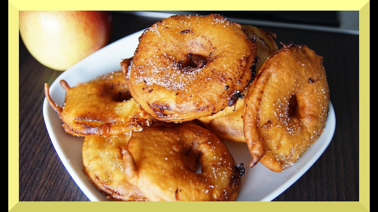 APFELKÜCHLEIN REZEPT BY KATISWELTTV I APFELKRAPFEN I GEBACKENE APFELSPALTEN