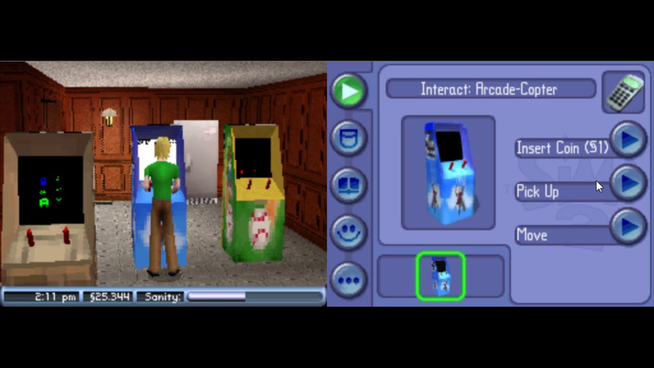 The Sims 2 (DS): Unused Arcade Machines and Wall Decoration
