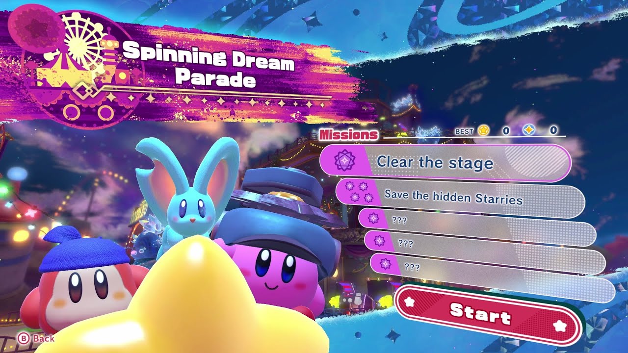 Kirby Star-Crossed World - Spinning Dream Parade (Full Level First Playthrough)
