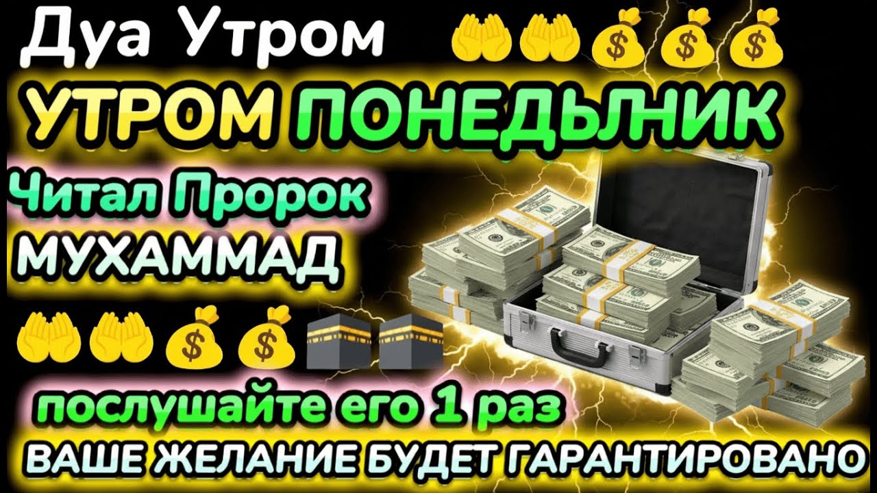 🔥 САМАЯ СИЛЬНАЯ ДУА В ПОНЕДЕЛЬНИК — ПРИНОСИТ УСПЕХ, ДЕНЬГИ И СЧАСТЬЕ! 💎