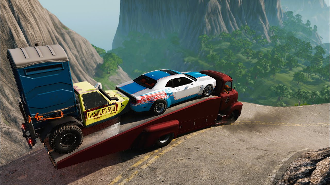 Car vs The Most Dangerous Road in BeamNG!