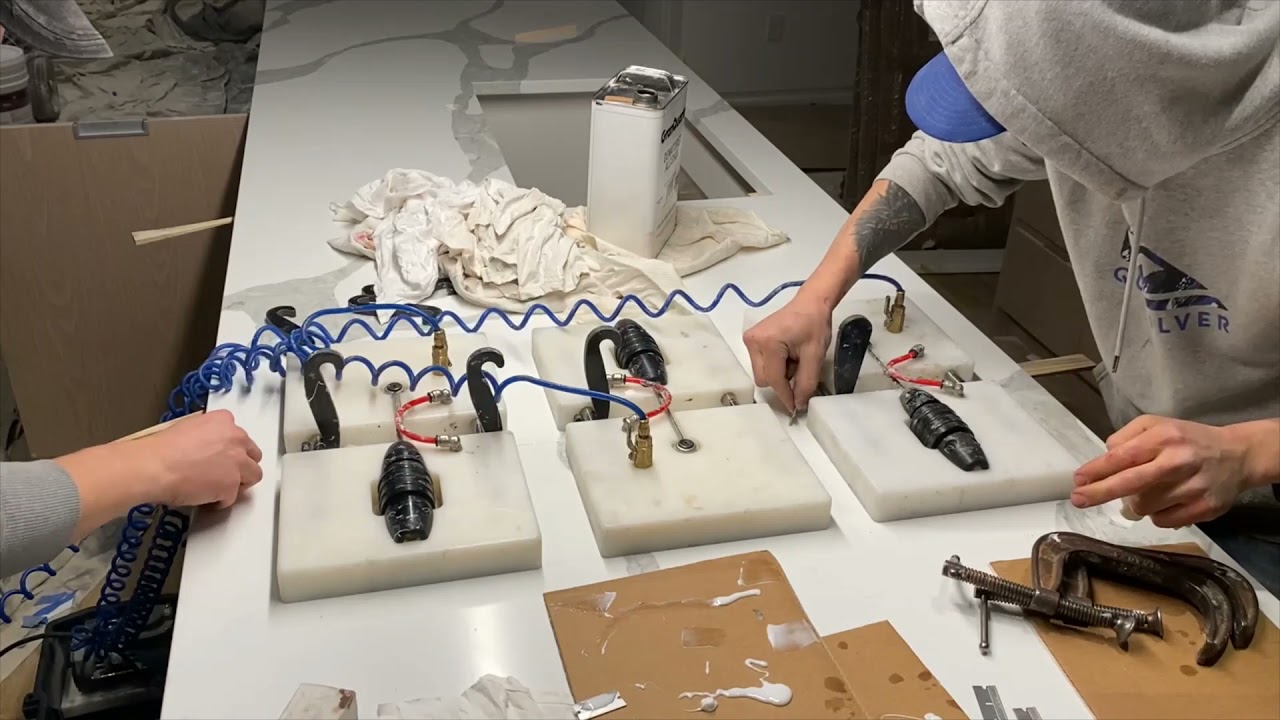 How to glue a seam on granite/quartz countertop