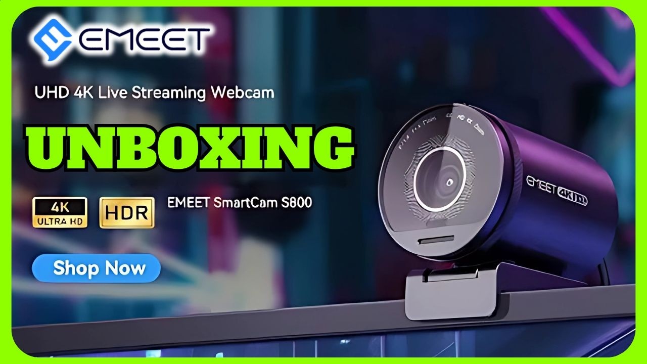 Unboxing: Webcan Emeet s800  4k HDR 60fps top de linha + comparativo com Webcan Emeet c960