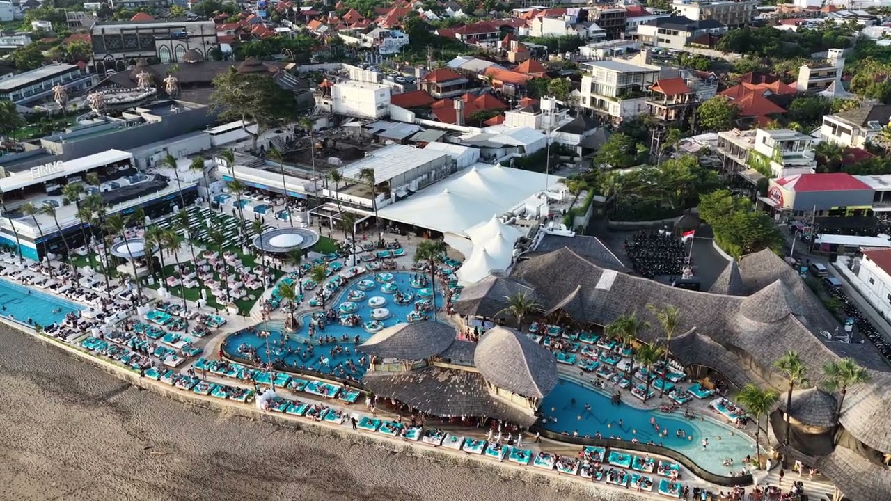 BALİ DRONE FİNN S BEACH CLUB AROUND 2025 INDONESIA  #travel #streetwalking #walkingtour #drone #trip