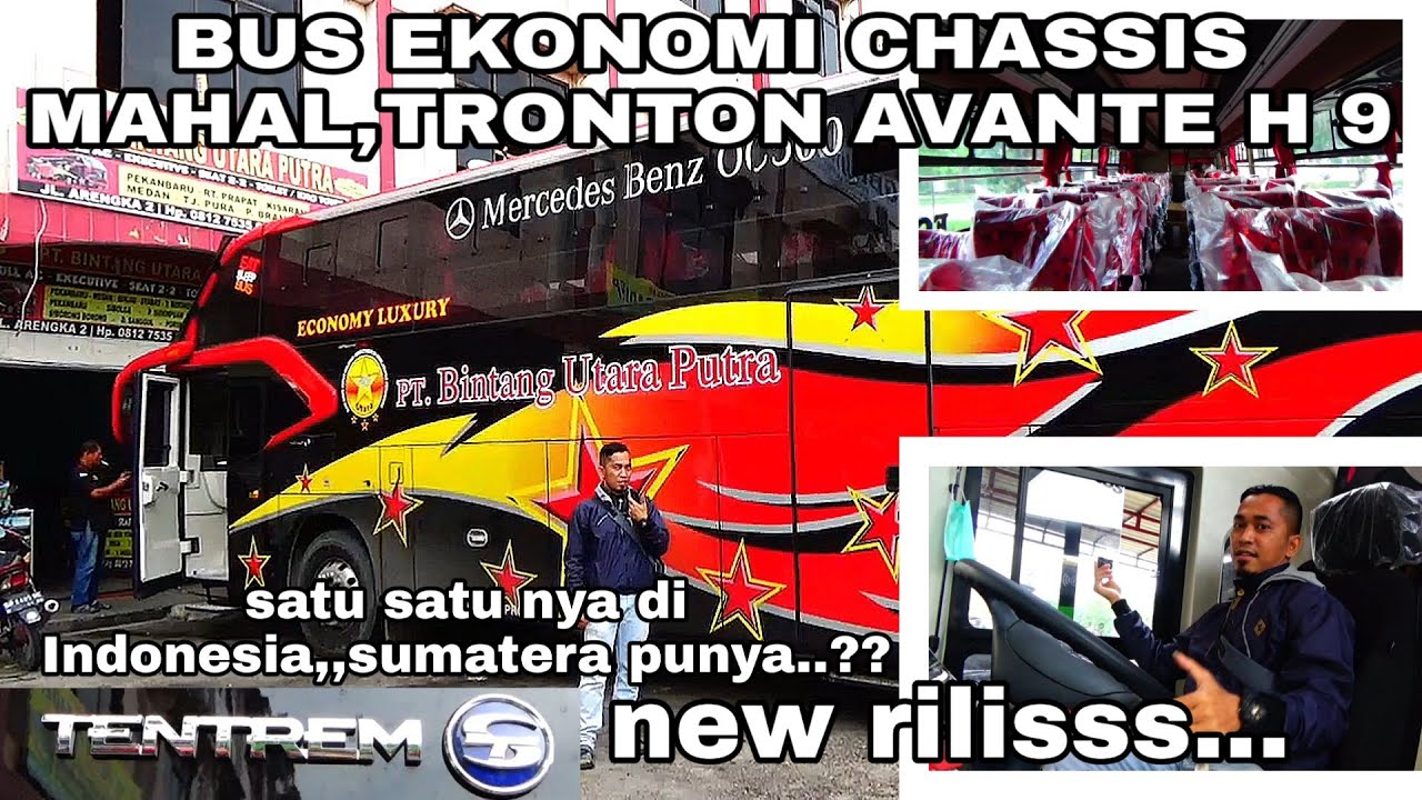 VIRAL !!! BUS BINTANG UTARA TERBARU CHASSIS TRONTON EKONOMI LUXURY NON AC AVANTE H 9