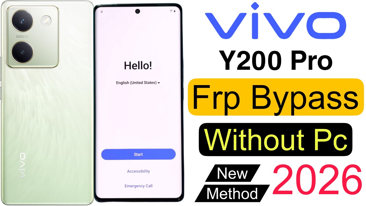 Vivo Y200 Pro 5G Frp Bypass | Without Pc | Google Account Lock Unlock - New Security New Method 2026