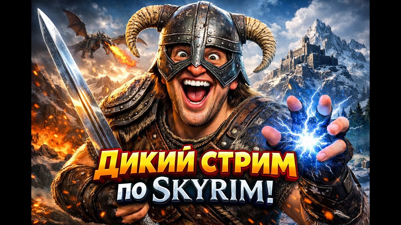ДИКИЙ СТРИМ ПО SKYRIM 🔥 Смешные моменты, хаос и Довакин без тормозов (Играю с друзьями!)