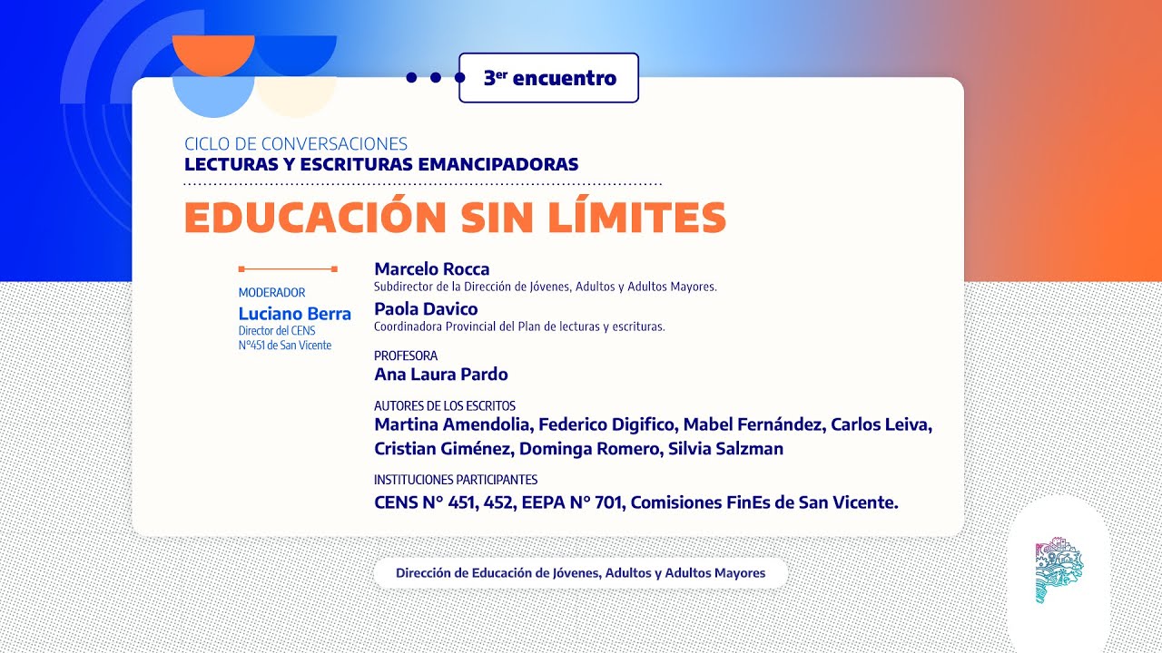 🔴Vivo -Ciclo de Conversaciones 3°Encuentro Lecturas y Escrituras emancipadoras Educación sin límites