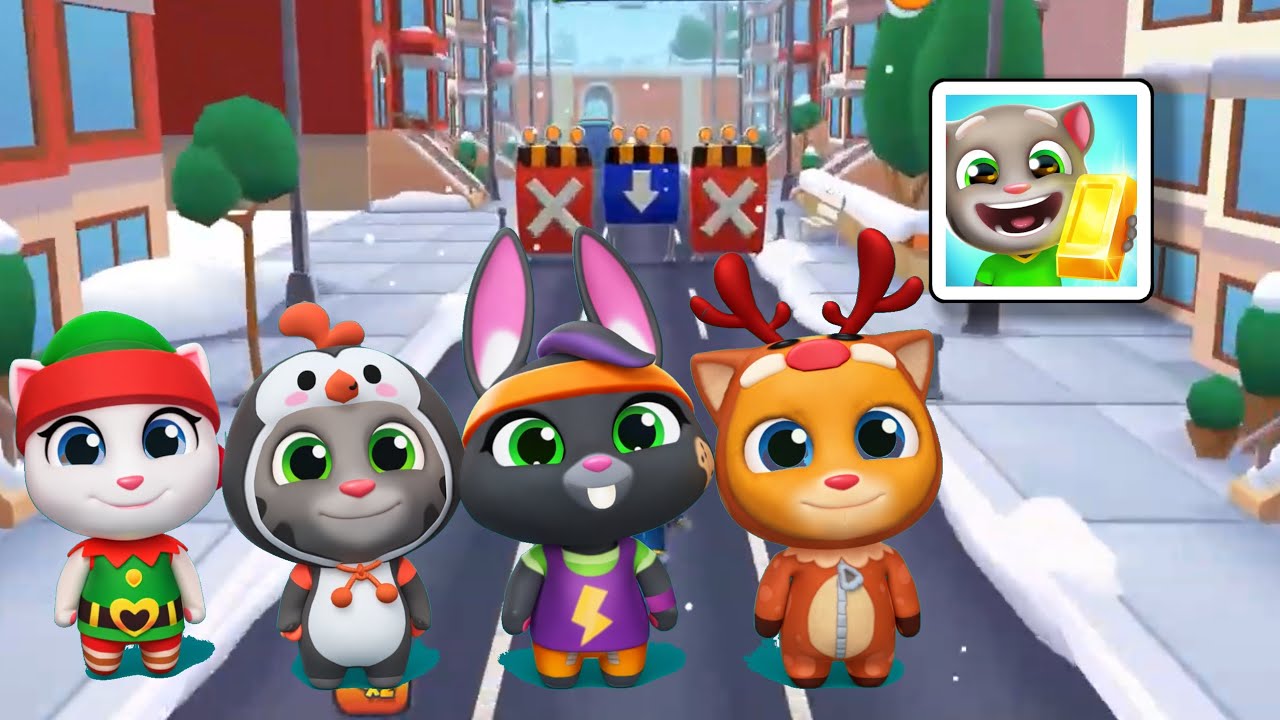 Talking Tom Gold Run 5 Skins In Christmas - Android iOS Gameplay