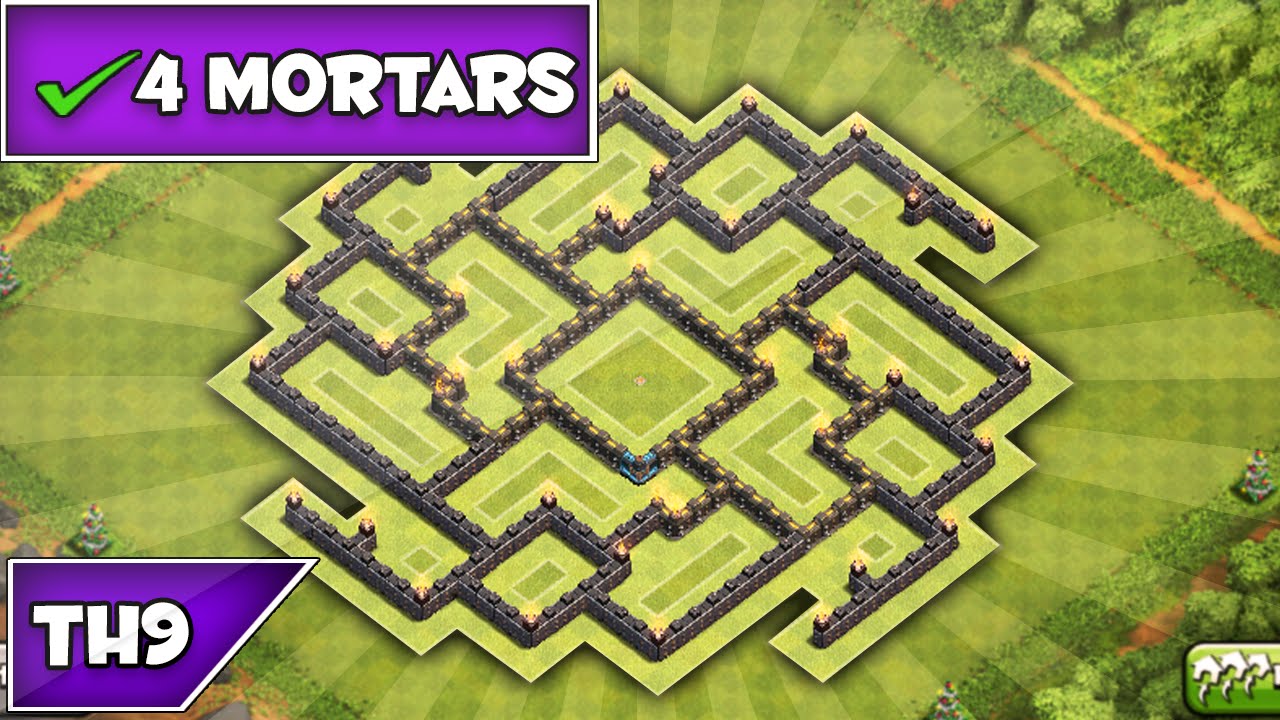 Clash of Clans - BEST TOWNHALL 9 FARMING BASE! remastered