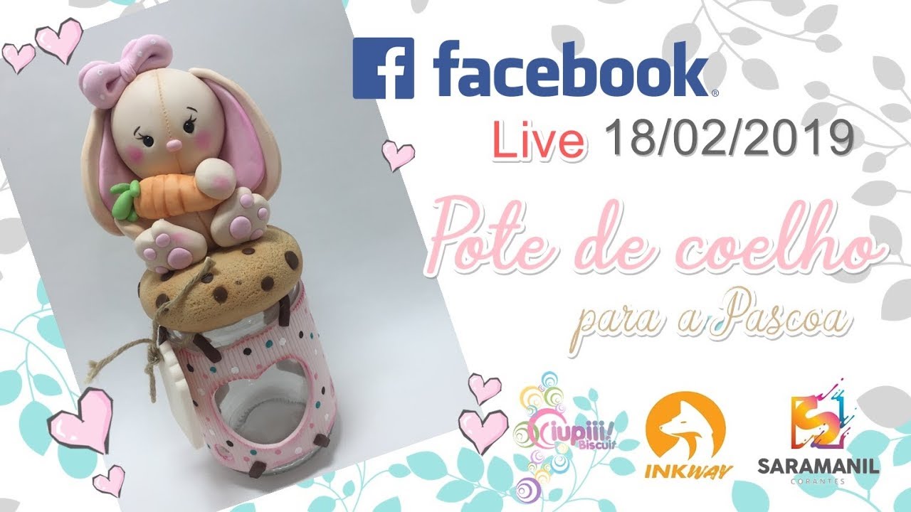 Live do Facebook 18/02/2019 - Pote de coelho para a pascoa.