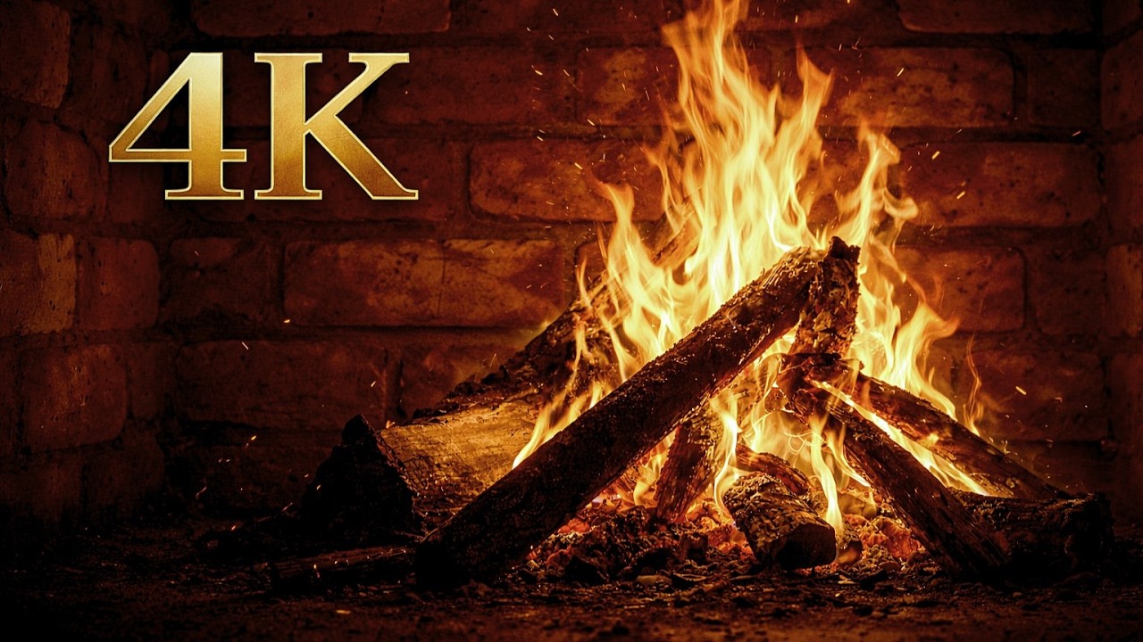 4K Cozy Fireplace Ambience | Crackling Fire Sounds for Deep Sleep | No Talking