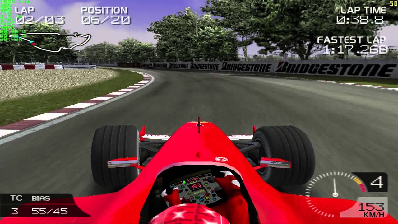 Formula One 2003 (PS2) - PCSX2 1.0.0 - Custom Race - Montreal - Michael Schumacher - Full HD