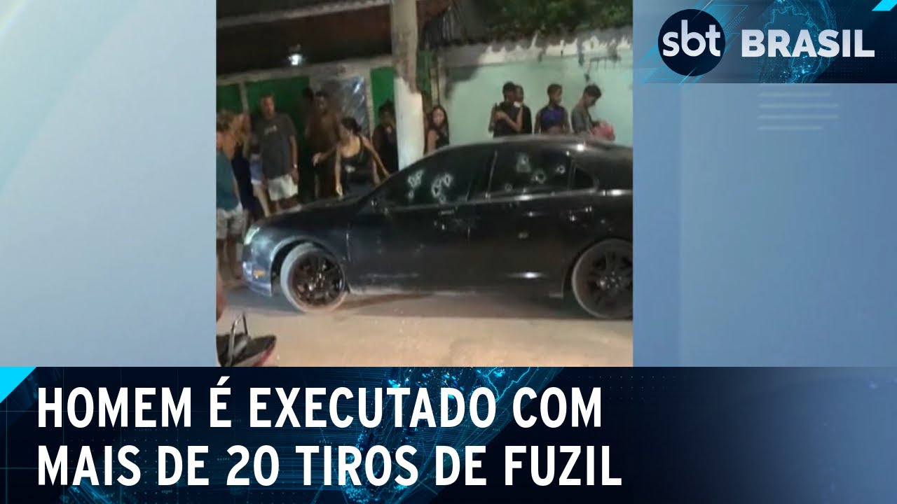 Homem é morto com pelo menos 20 tiros de fuzil em Nova Iguaçu, no RJ | SBT Brasil (12/04/25)