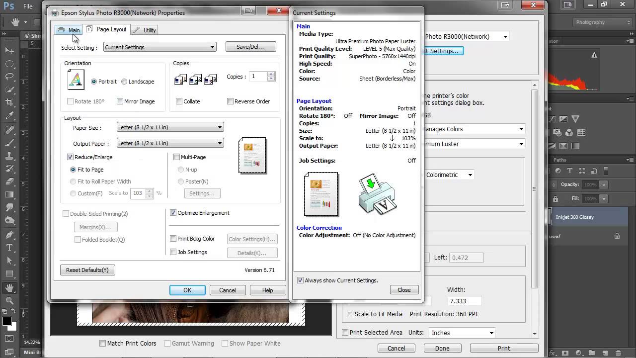 How to use Epson Luster in Photoshop CS6 for Windows on Epson Printers
