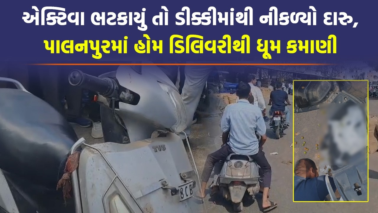 'હોલી કે દીન...' Palanpur માં દારુનો ધંધો બેફામ, એક્ટીવા ભટકાયું તો પણ ડીક્કીમાંથી નીકળ્યો દારુ