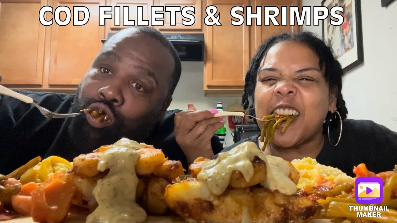 COD FILLETS & SHRIMPS | MUKBANG 