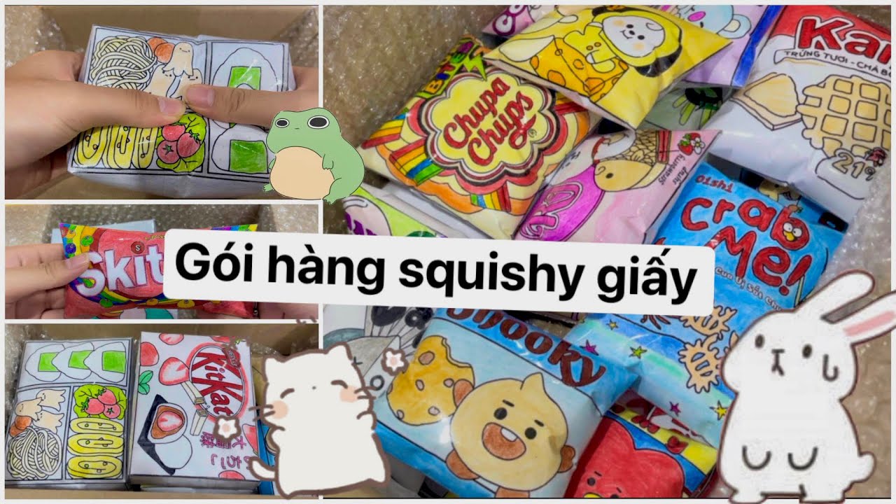 Gói 4 đơn hàng squishy giấy siêu xinh trên shopee cùng mình nhaa - Packing Paper Squishy Orders