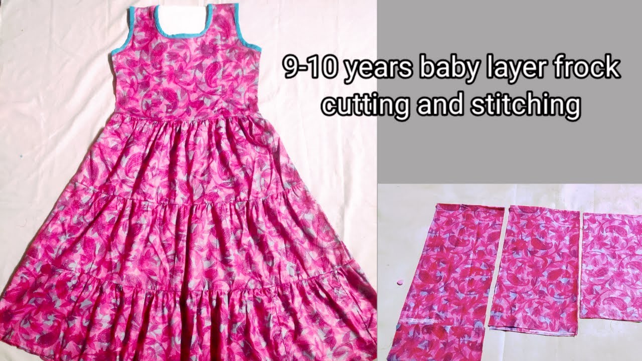 বাচ্চাদের ডিজাইনার লেয়ার জামা কাটিং ও সেলাই। 9-10 years baby layer frock cutting and stitching 2024🌹
