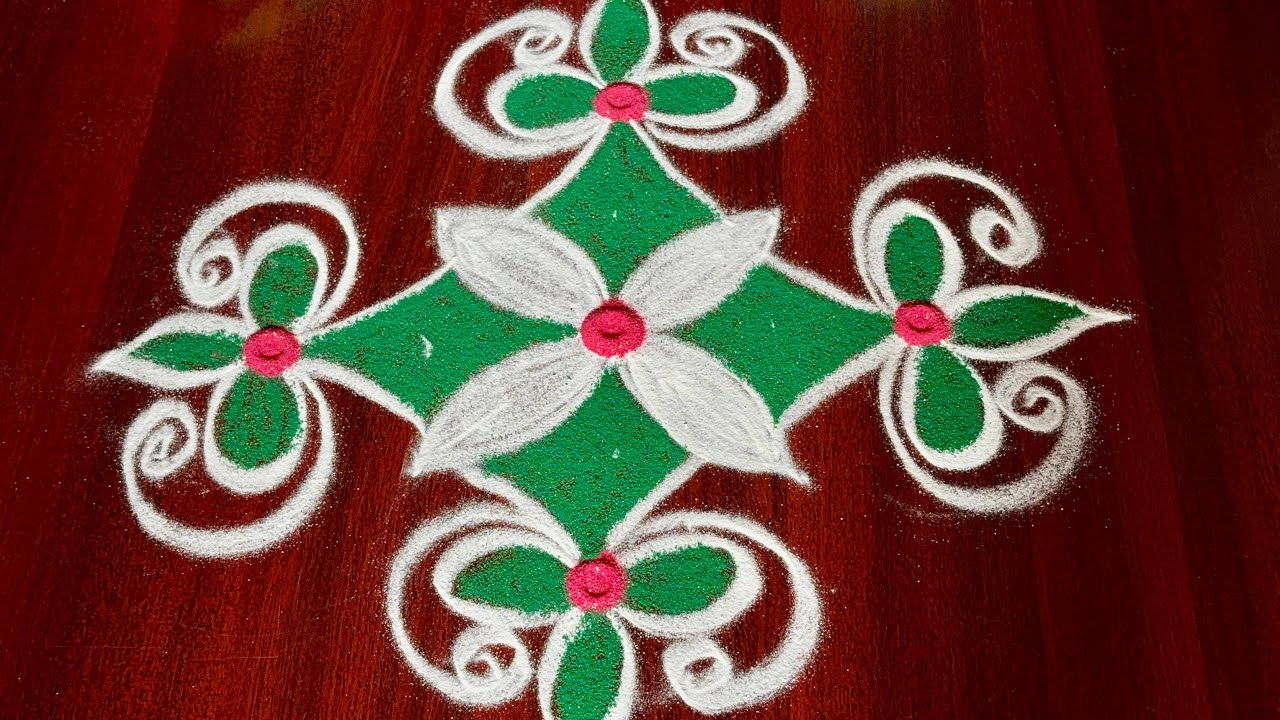Simple new morning rangoli kolam 🌸 Traditional muggulu 🌸 Easy and simple rangoli designs