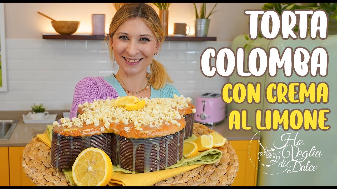 TORTA COLOMBA con CREMA AL LIMONE facile e veloce ricetta HO VOGLIA DI DOLCE