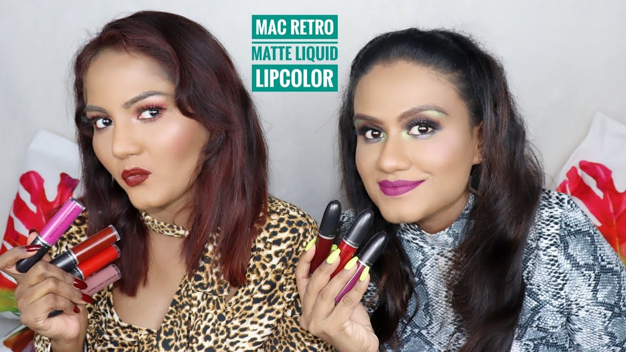Mac Retro Matte Liquid Lipcolor Swatches | 10 Shades | Mac Nc 44 | Mac NC 45 | Dusky skin