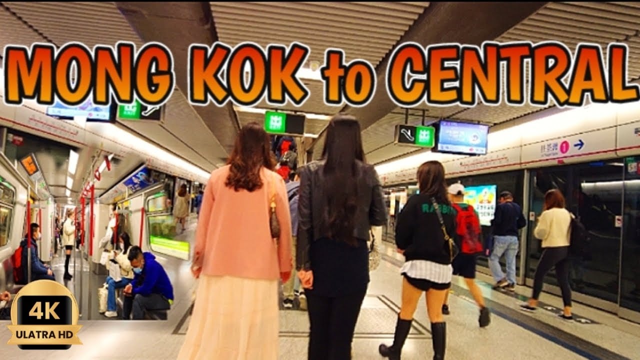 Hong Kong 4k - MTR ride Mong Kok to Central via Underground Passages @CityWaLk4u