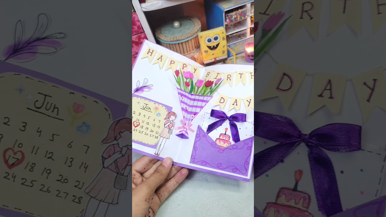 i made my own BIRTHDAY CARD 🤩Diy Popup card #diy #short #card #birthdaycard #crafts