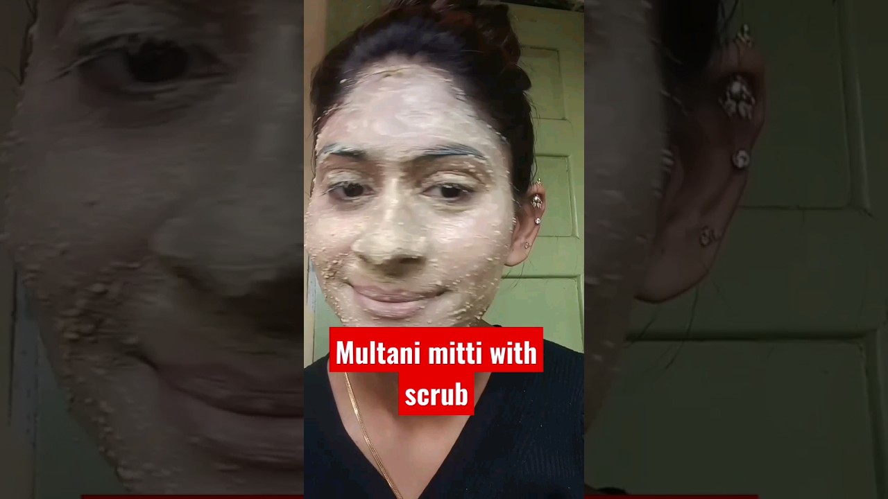 multani mitti face pack  with rice powder scrub #shorts #youtubeshorts #short #shortsvideo #shortvid