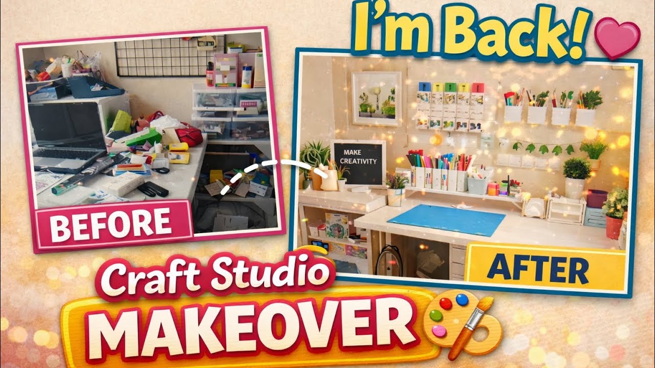 Finally I’m back 🥳| my craft studio makeover #diy #craft #studio #studiomakeover #comeback 