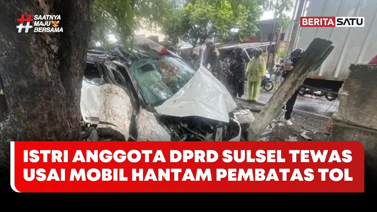 Istri Anggota DPRD Sulsel Tewas Usai Mobilnya Hantam Pembatas Tol #beritasatu