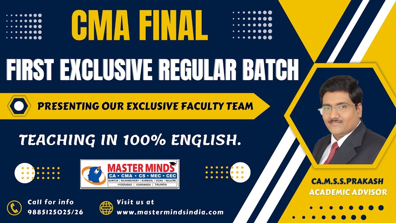 P1138 | English | CMA Final Exclusive Regular Batch | Our Faculty Team