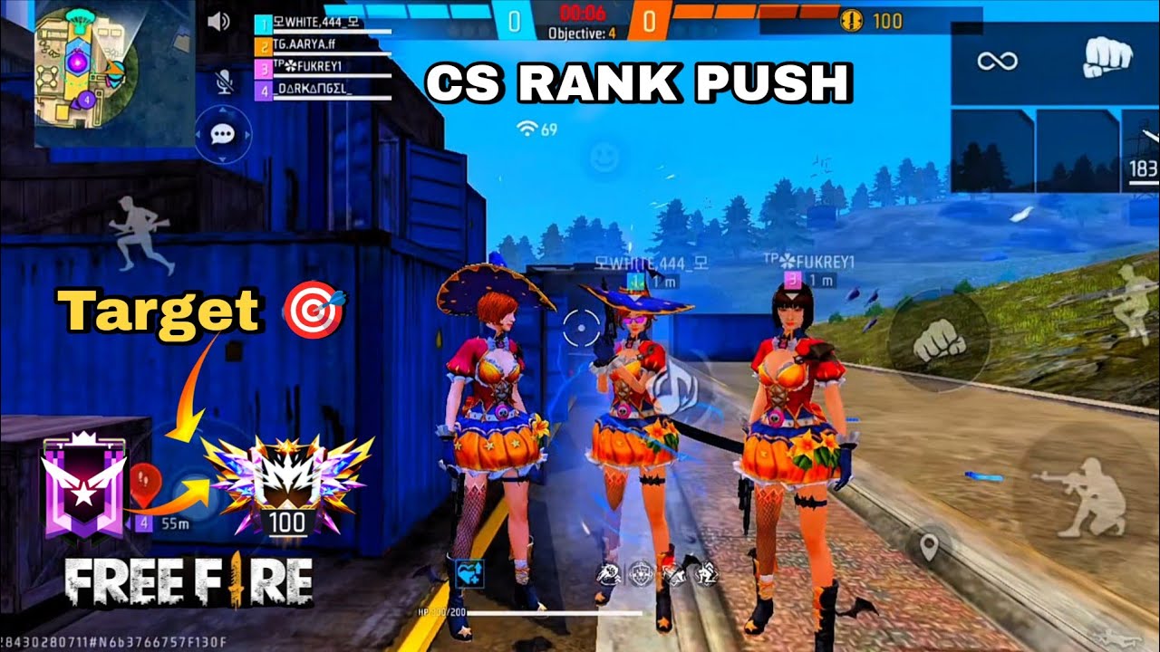 100 Star Target🎯 Cs Rank Push Grandmaster Squad Gameplay Top To Bhooya Match #freefire #totalgaming 
