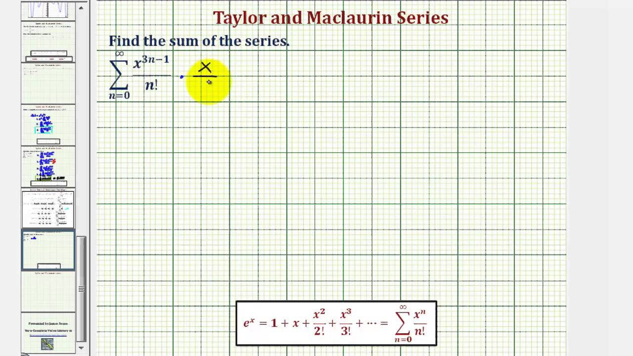 Determine the Function for the Sum of a Power Series (e to the power of x)